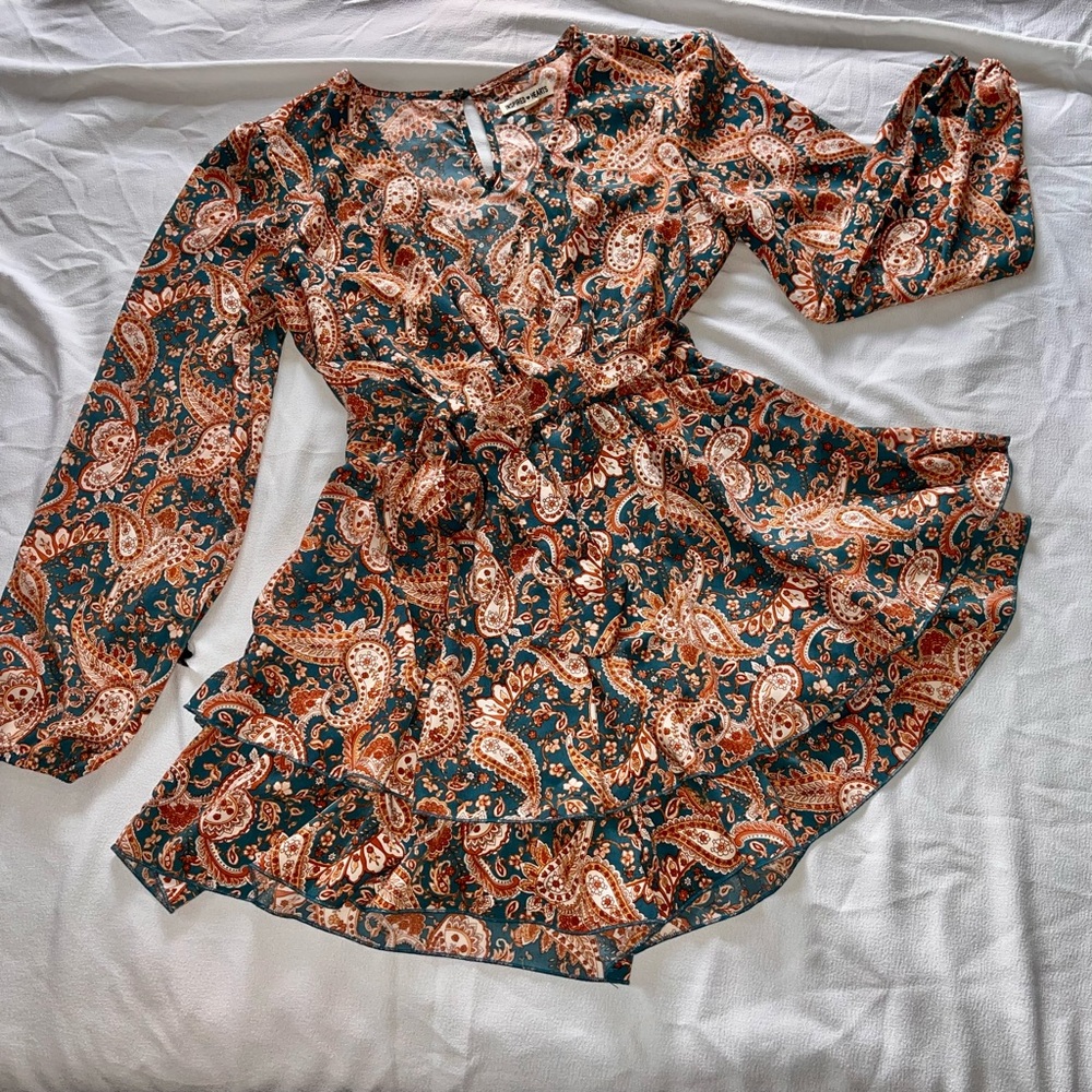 Long sleeve ruffled romper